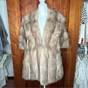 ij.fox Boston Vintage Luxurious Mink Fur Stole /Cape Old Money Quiet Luxury